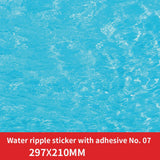 3pcs water ripple effect stickers with blue water ripple adhesive back