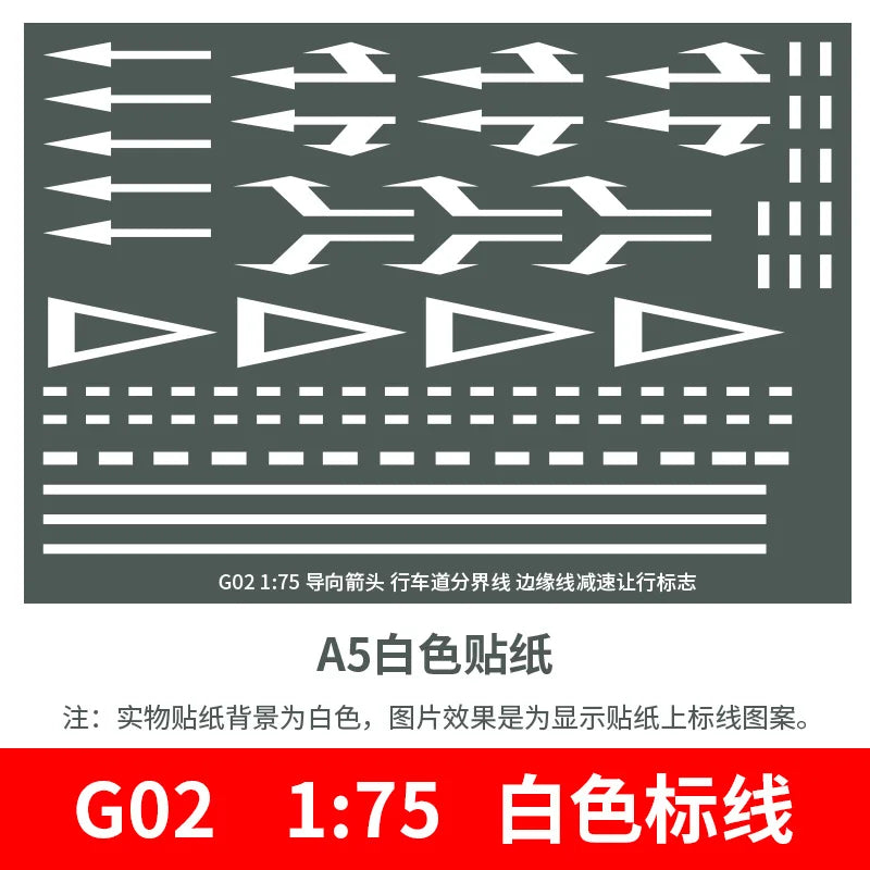 Road marking sheets for dioramas, 1/75 pattern G02
