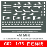 Road marking sheets for dioramas, 1/75 pattern G02