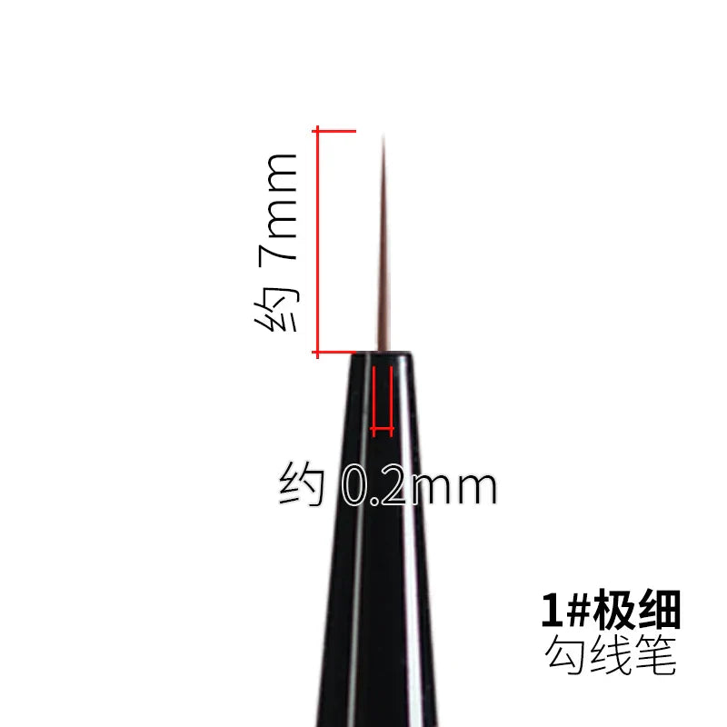 Ray Studio ultra-fine modeling brushes 1# black-handled 0.2mm pointed tip