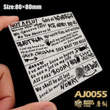 White graffiti stencil sticker for 1/32 1/35 scale modeling with fingerprint