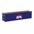 HO scale train model deep blue APL shipping container with logo