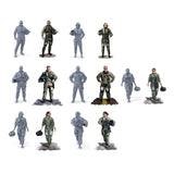 1/48 resin modern fighter pilots in gray green flight suits various poses