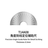 Galaxy model precision silver semi-circular angle-guide ruler with degree markings