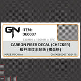 Carbon fiber simulating checkerboard decal in black white grid