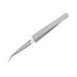 Reverse tweezers with curved tip and ergonomic handle