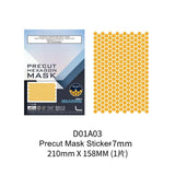 Yellow hexagonal galaxy model camouflage mask sticker, 7mm precut