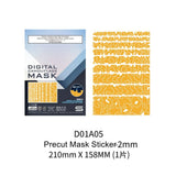 Yellow galaxy model camouflage mask sticker, 210mm x 158mm, 2mm thick