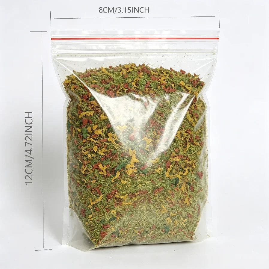 Mixed static grass and leaf flock for dioramas