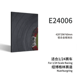 Black aluminum alloy frame display base with realistic Nürburgring track for 1/24 cars