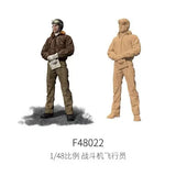 1/48 scale WWII fighter pilots model in brown leather jacket and goggles