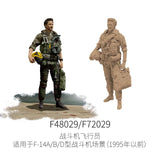 1/48 F-35 pilot figure: painted olive green resin with yellow helmet