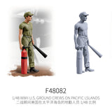 Mini Pacific ground crew figure holding red fire extinguisher