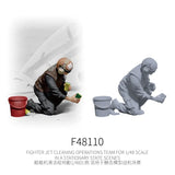 1/48 3D-printed flight deck crew cleaning fighter jet set