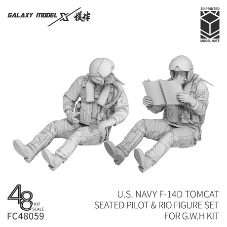 Figure del pilota e del RIO F-14D Tomcat stampate in 3D in scala 1/48