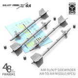 Gray 3D-printed AIM-9J/N/P Sidewinder Galaxy Model kit components