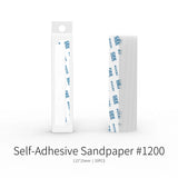White self-adhesive sandpaper strips 1200 grit packed in clear sleeve featuring blue branding for sanding sticks and grits x 20pcs