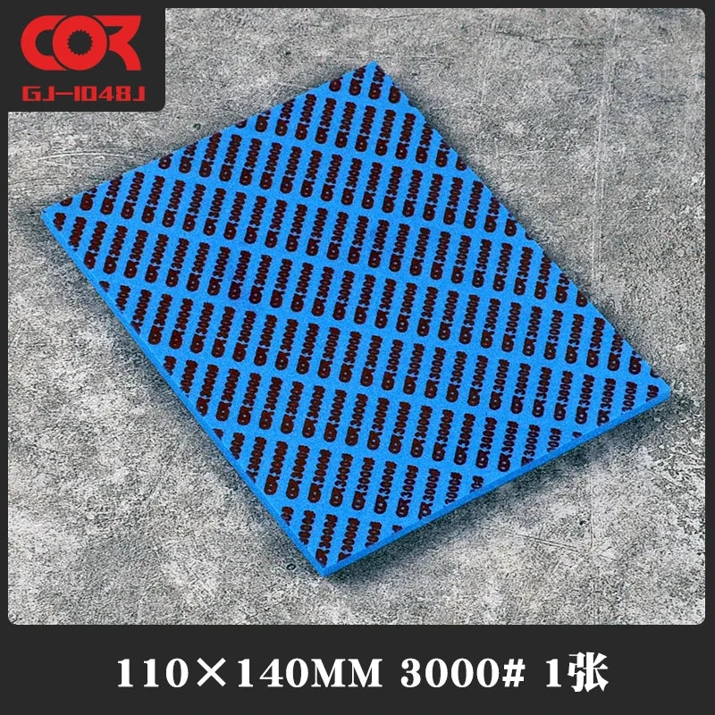 Blue #320-5000 sanding sponge with 3000# grit gj-1048j foam pattern