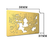 Gold corrosion stencil with irregular landscape patterns for scale modeling tools