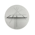Silver 3D-printed precision hobby cutting aid clock with geometric texture