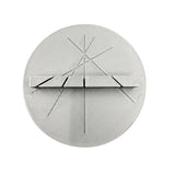 Silver 3D-printed precision hobby cutting aid clock with geometric texture