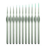 11pcs fine synthetic bristle brushes with silver handles and teal tips