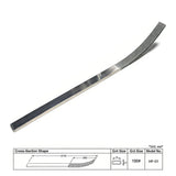 Silver-colored metal diamond abrasive file with curved tapered shape and textured surface for scale modeling tools