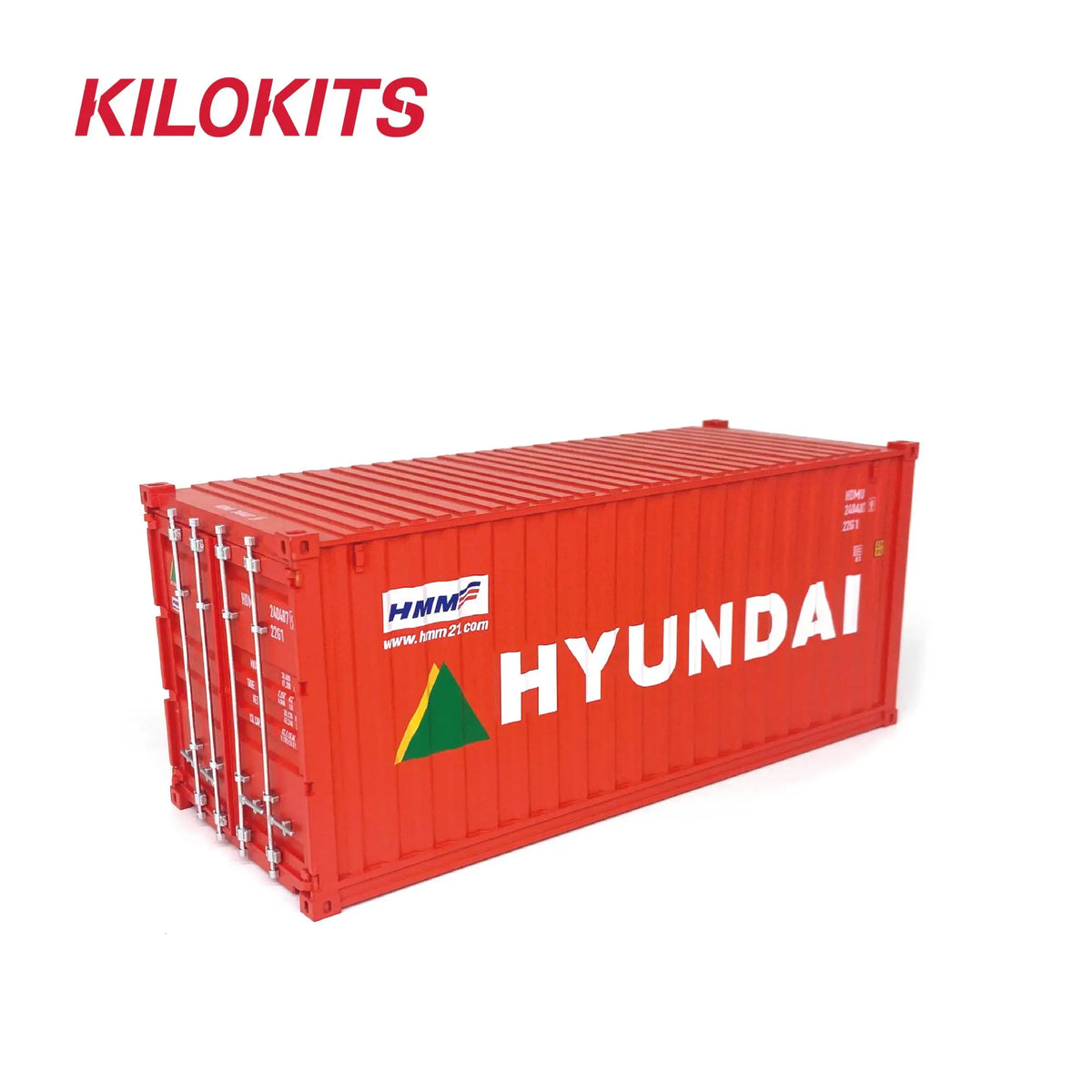 Red Hyundai 1/35 20ft shipping container model by kilokits designed for precision hobby tools and scale modeling tools