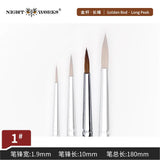 Set of four premium sable brushes with silver tips and natural bristles