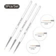 Set of 3 transparent extra-long fine brushes with silver ferrules