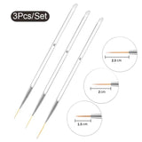 3/6pcs extra-long fine brushes set with sizes 01, 02, 03