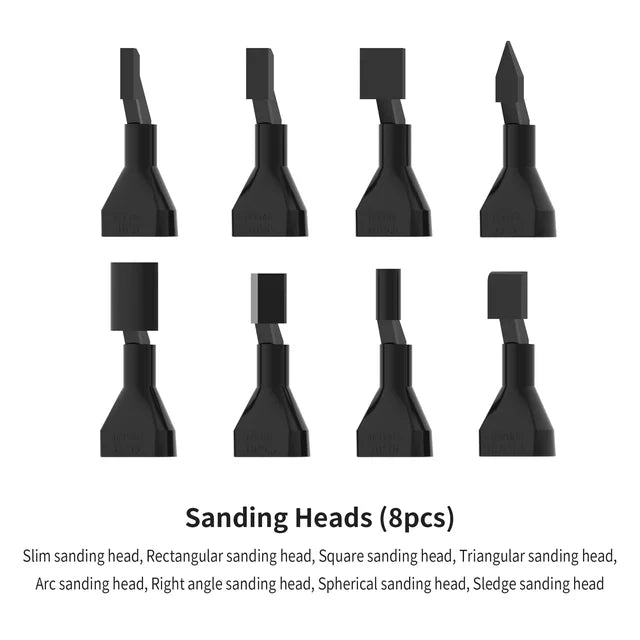 8 black plastic sanding heads for DSPIAE reciprocating sander, various shapes
