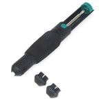 Powerful desoldering pump with black teal removal tool and textured grip