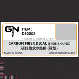 Carbon fiber simulating shoe-shaped water-slide decal with woven texture
