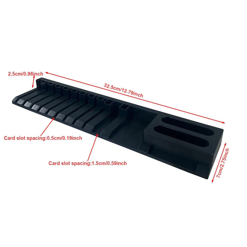 Black multifunctional sprues holders with slots and compartments