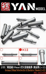 1/35 scale gray metallic smoke rockets and high explosive for Nebelwerfer 41