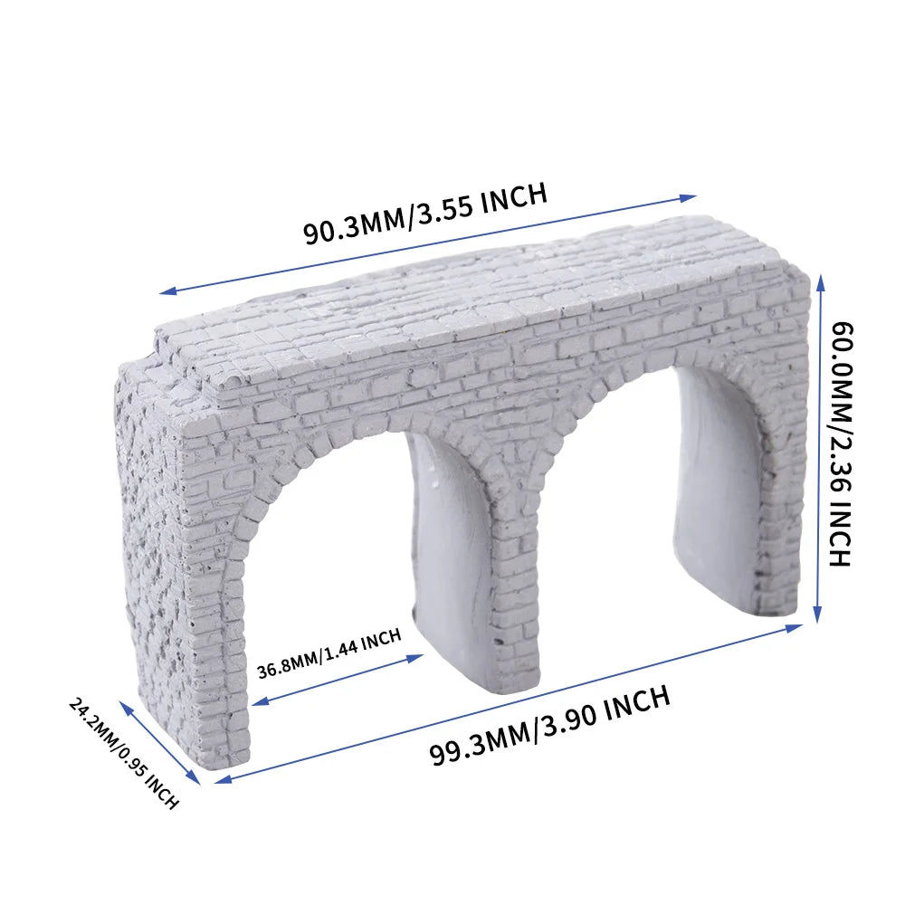 White plastic miniature n scale stone tunnel portal with brick arch opening for model railway scenery 1160 scale