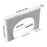 White plastic n scale stone tunnel portal with arch opening for miniature model railway scenery 1:160 scale