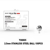 2.5mm polished stainless steel balls for paint mixing in display box