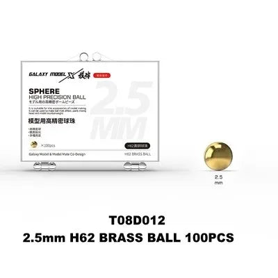 Gold 2.5mm H62 brass ball bearings for paint mixing in clear box, 100pcs