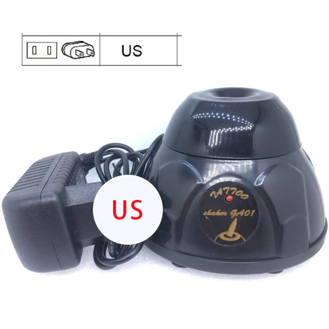 Black plastic Electric Paint Vortex Shaker GA01 with gold lettering