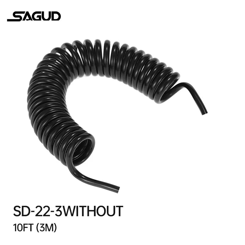 Black sagud sd-22-3 spring coil airbrush hose featuring a durable coiled air line that stretches efficiently