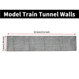 Gray textured n scale stone retaining wall with realistic brick pattern for model train tunnel or viaduct applications