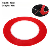 Red 3mm wide adhesive fine line masking tape 33m long for precise scale modeling tools and model building tools use