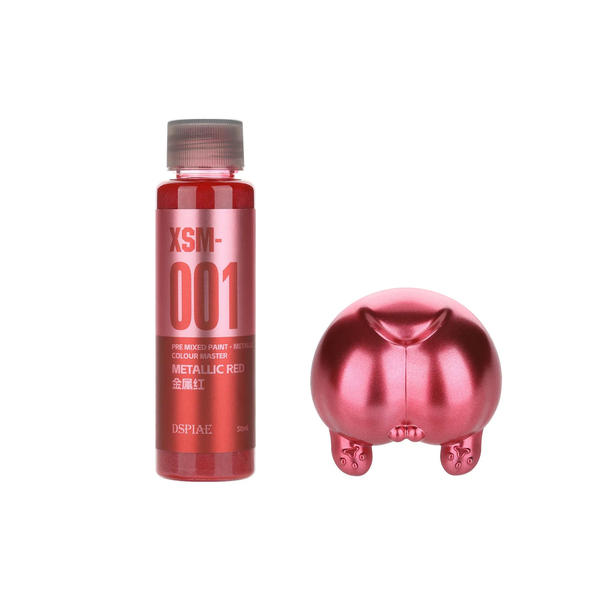 DSPIAE pre-mixed metallic paint bottle xsm-001 with pink pig figurine