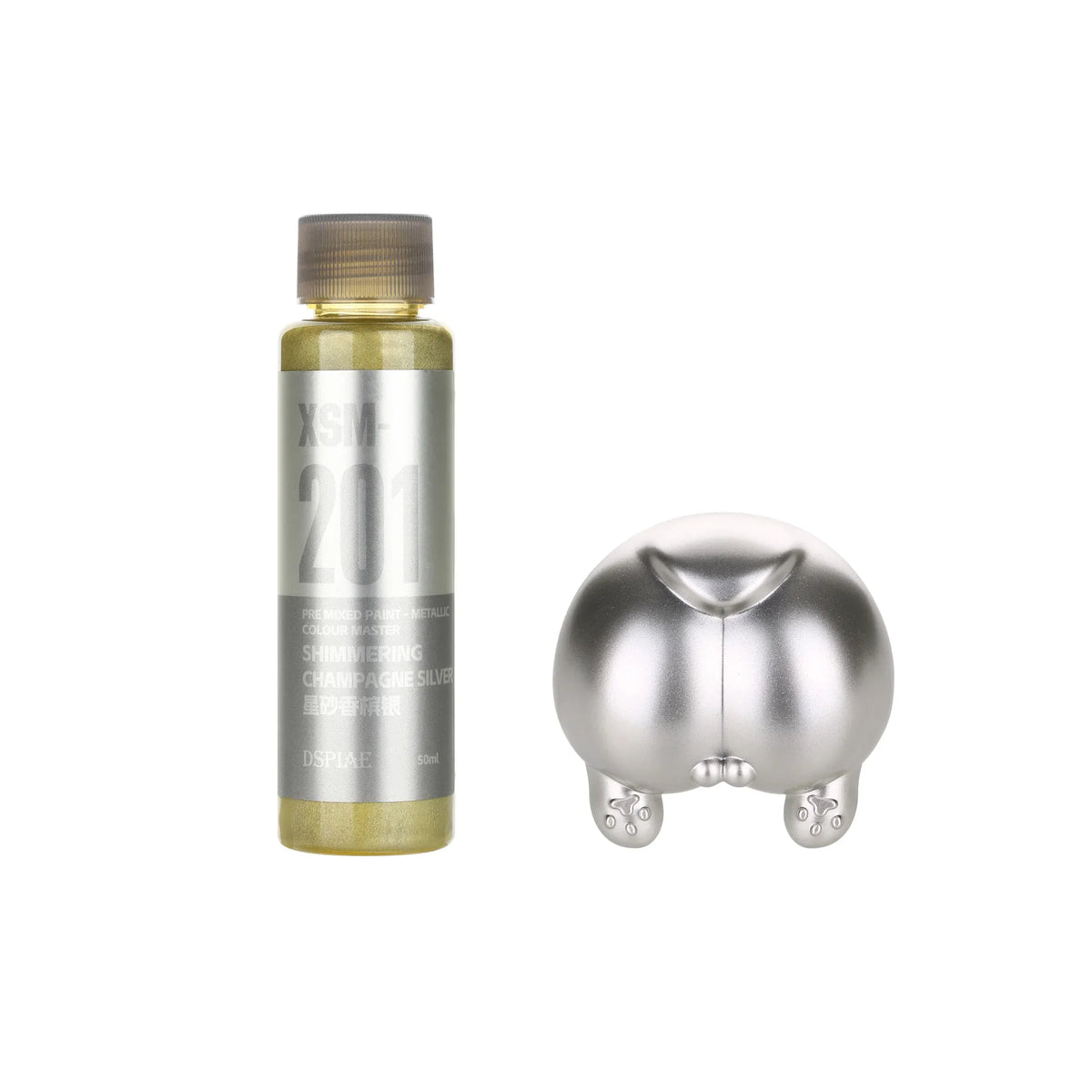 DSPIAE pre-mixed metallic paints: silver pig facial roller with paw feet