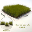 16mm static grass tufts: green hand-teared 60mm x 85mm x 16mm height