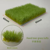 12mm static grass tufts: green hand-tear grass, 60mm by 85mm, 12mm height