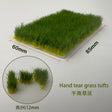 12mm static grass tufts: green hand-tear grass, 60mm x 85mm, 12mm height
