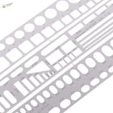 Silver metallic U-Star UA-1-2 shapes engraving template with precise cutouts